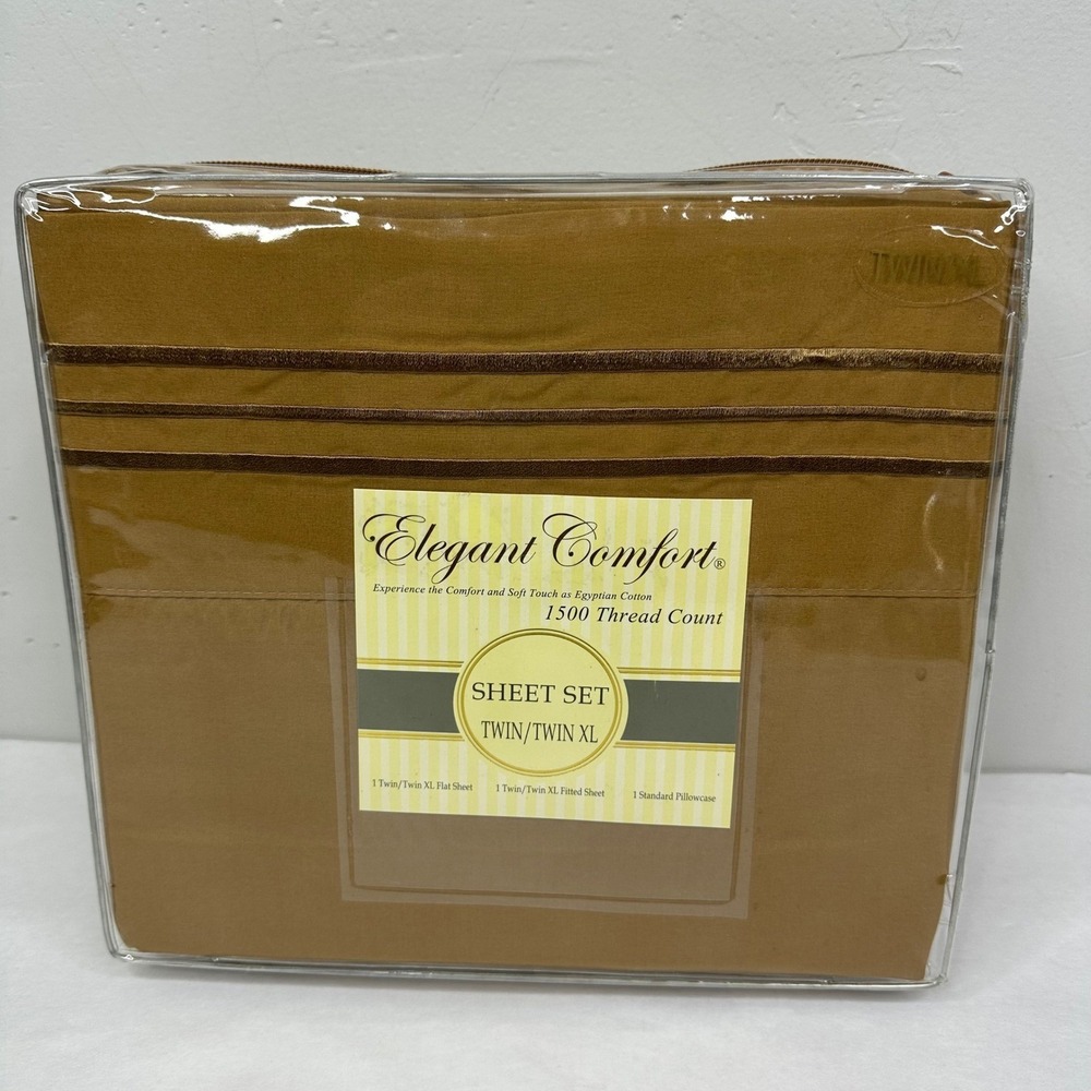 Elegant Comfort 1500 Thread Count Twin Twin XL Sheet Set 3pc Camel Brown New